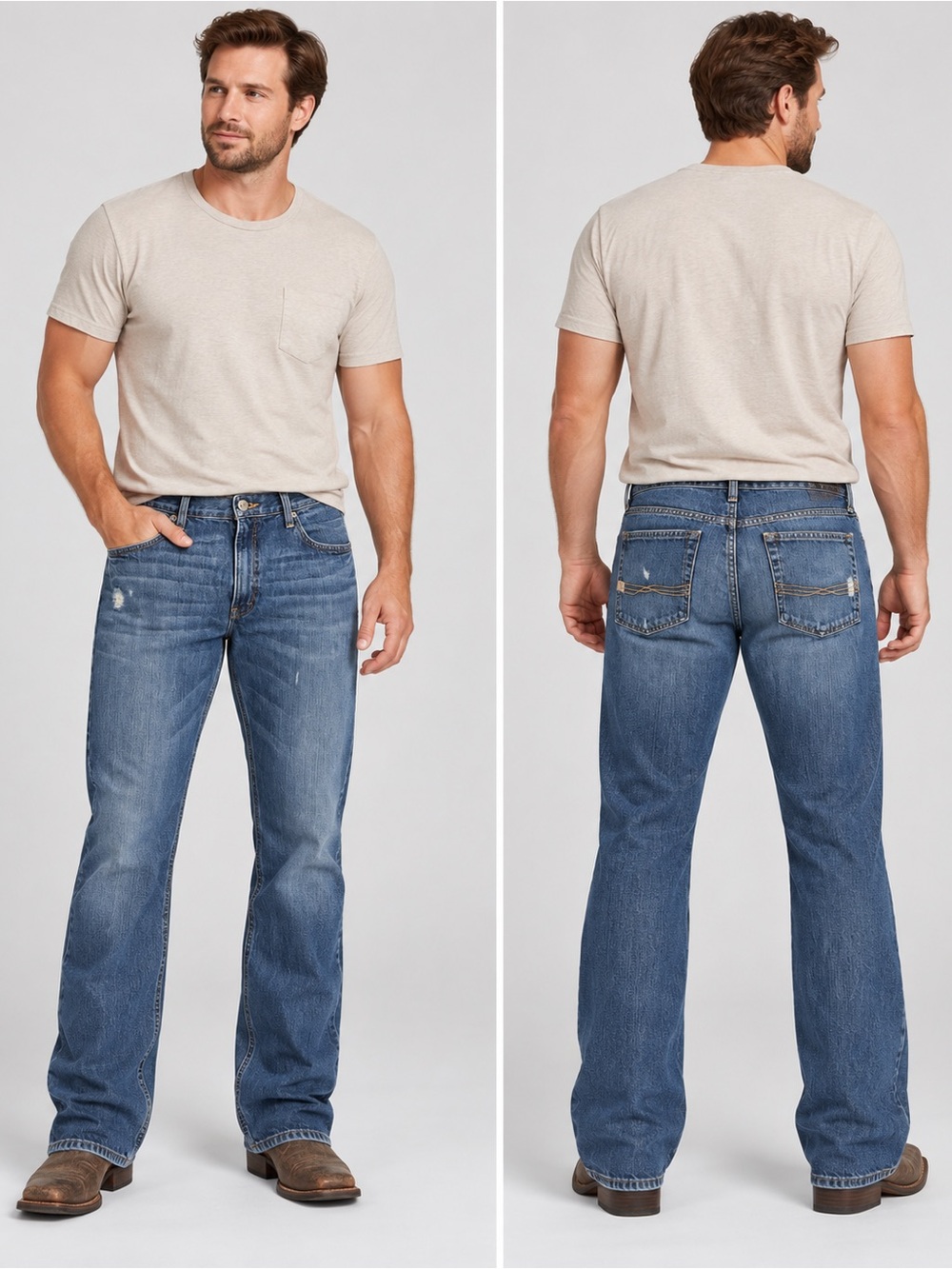 Ariat Jeans Mens 36x36 Low Rise Boot Cut Blue Denim Western Cowboy 10007775